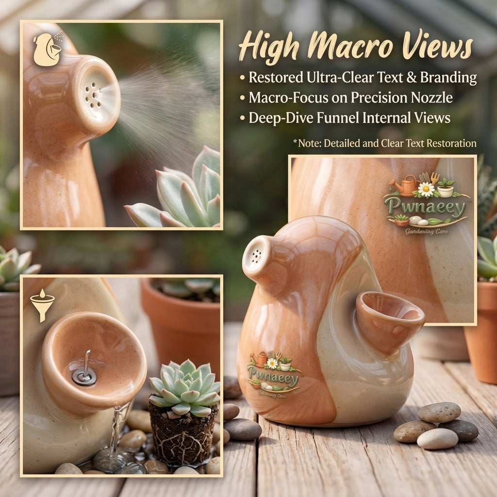 Pwnaeey™ 2-in-1 Ceramic Plant Watering Can and Mister - Aesthetic Succulent Watering Pod with Fine-Mist Sprayer & Root Drench Funnel, Decorative Indoor Houseplant Waterer & Gardening Gift